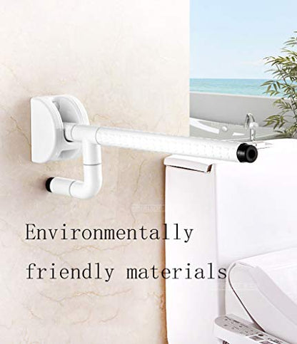 Grab Bars Handle Safety Support Hand Rails, Nylon Stainless Steel Anti-Slip Grab Bar,Single Arm White/Yellow Drop Fold Down Support Rail ,Bathroom Handrail For Elderly And Disabled , Toilet Safety Han - color: White