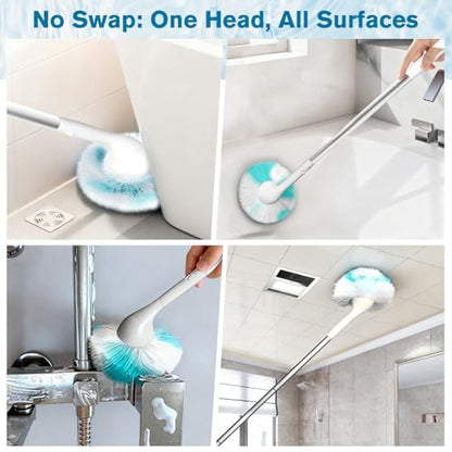 Non-Scratch Tub Tile Scrubber Brush, 48" Long Handle (1-Pack) | Soft Tub Mop, 2026 Version, All-in-One Adjustable Shower Brush for Bathtub, Bathroom, Sink, Faucet, and Wall Tile