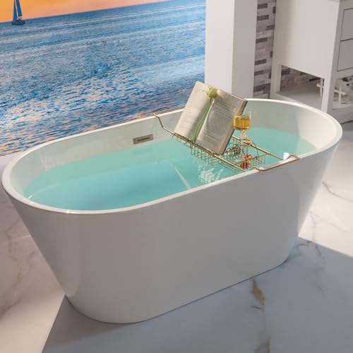 Woodbridge Stainless Steel Extendable Bathtub Caddy Tray in Brushed Gold Finish with Removable Wine Holder, Book and Phone Rack, Bathcad-BG - color: Brushed Gold