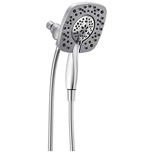 Delta 4-Setting In2ition 2-in-1 Dual Shower Head with HandHeld Spray, Chrome Detachable Shower Head with Hose, Showerhead, 1.75 GPM Flow Rate, Chrome 58498 - color: Chrome