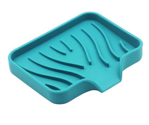 2 Pack Silicone Soap Dish, Self Draining Bar Soap Holder, Sponge Holder, for Shower,Bathroom,Kitchen Sink Organizer (Green) - color: 2 Pack Green Silicone Soap Dish