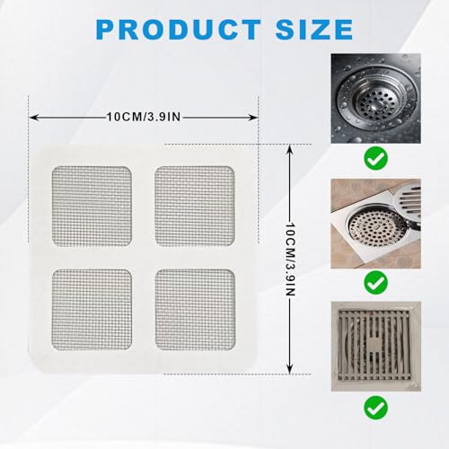 50Pcs Disposable Shower Drain Cover Hair Catcher, Disposable Floor Drain Sticker, Suit Sewer Filter Screen, Bathroom, Bathtub, Kitchen, Sink Floor Stickers