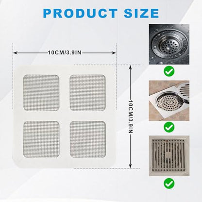50Pcs Disposable Shower Drain Cover Hair Catcher, Disposable Floor Drain Sticker, Suit Sewer Filter Screen, Bathroom, Bathtub, Kitchen, Sink Floor Stickers