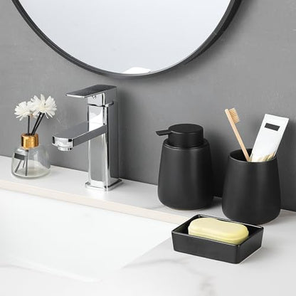Black Rectangle Soap Dish - Modern Ceramic Hand Soap Holder Non-Slip Bar Soap Holder Soap Tray for Bathroom, Kitchen Sink, Shower, Countertop, Easy to Clean - color: Black