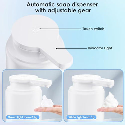 Automatic Soap Dispenser Touchless Foaming: Soap Dispenser Rechargeable for Bathroom - color: White1