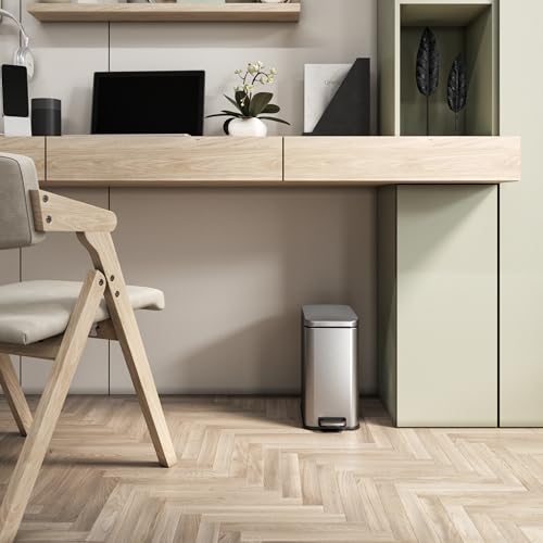 iTouchless 3 Gal Nursery Waste Bin | Step Pedal Diaper Trash Can | Silver | Foot-Operated Lid Opens Instantly | Whisper-Quiet AirNova Damper | Removable Liner Bucket | Neutral Finish Suits Any Color - color: Matte Silver