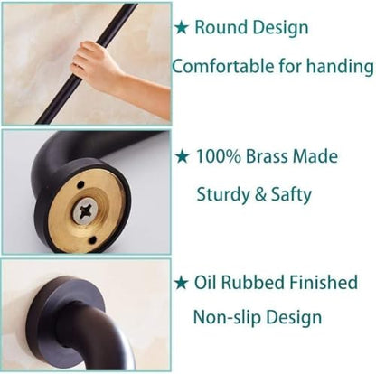 ELLO&ALLO Oil Rubbed Bronze Bathroom Shower Grab Bar, Home Care Bath Hardware (20 Inch) - color: Oil Rubbed Bronze, size: 20 Inch