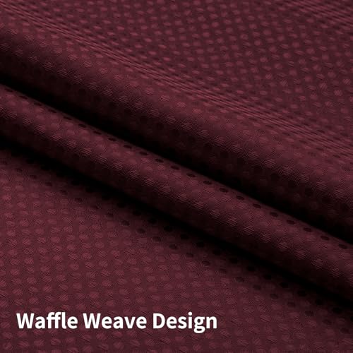 Colorful Star No Hook Waffle Shower Curtain with Snap in Fabric, Waterproof Shower Curtains with See Through Top Window, Hotel Luxury Heavy Duty Bathroom Curtain and Liner Set, 72'' x 75'', Burgundy - color: Burgundy, size: 72"W x 75"L (Pack of 1)