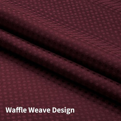 Colorful Star No Hook Waffle Shower Curtain with Snap in Fabric, Waterproof Shower Curtains with See Through Top Window, Hotel Luxury Heavy Duty Bathroom Curtain and Liner Set, 72'' x 75'', Burgundy - color: Burgundy, size: 72"W x 75"L (Pack of 1)