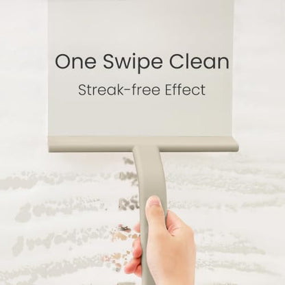 JustHang Shower Squeegee with Built-in Hook, 10-Inch Light Taupe | Award-Winning Design, All-One-Piece Soft-Touch Silicone, for Glass Door, Bathroom, Window, Mirror, Tile Wall, Car - color: Light Taupe