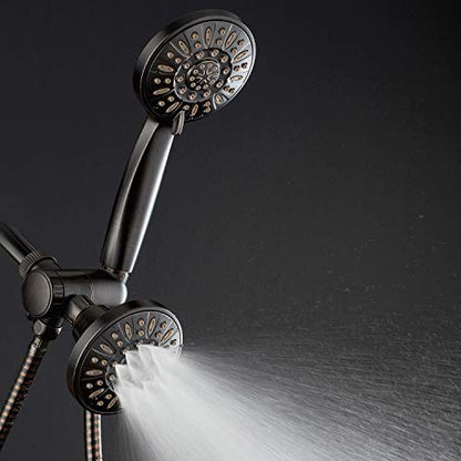 AquaDance Oil Rubbed Bronze Premium High Pressure 48 3-Way Combo for The Best of Both Worlds – Enjoy Luxurious Rain Head and 6-Setting Hand Held Shower Separately or Together | Enjoy Two 6-Setting Rain & Hand Showerheads Separately or Together for the Bes