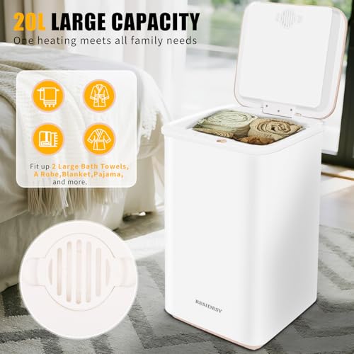 Large Towel Warmer Bucket, 20L Electric Hot Towel Warmer for Bathroom, Spa, Salon, Luxury Freestanding Towel Heater with Timer, Delay Start & 3 Temp Settings - size: 20L