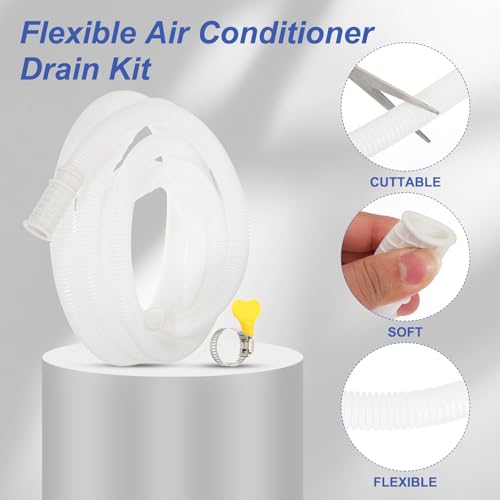 PATIKIL 9.84ft Air Conditioner Drain Kit, Universal AC Drain Hose Connector Hose with Clamp Rubber Adapter for Mini-Split Window AC Unit Dehumidifier Faucet - size: 9.84ft