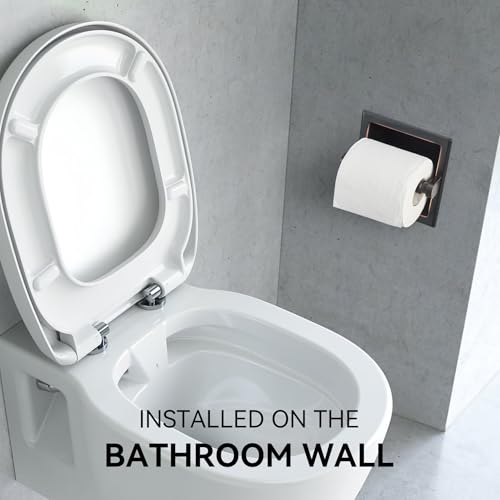 JunSun Oil Rubbed Bronze Recessed Toilet Paper Holder Stainless Steel ORB Toilet Paper Roll Holder Tissue Holder Tissue Roll Holder 6" X 6" Square Jumbo Mega Roll Holder Rear Mounting Bracket Included - color: Oil Rubbed Bronze