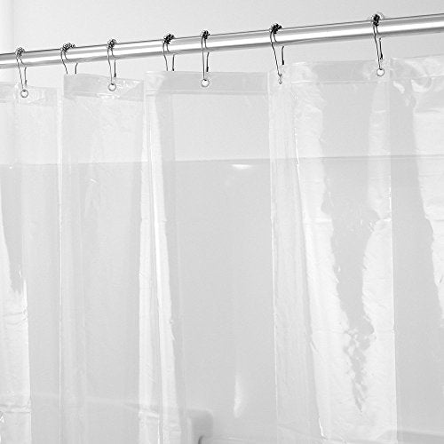 iDesign Waterproof Shower Curtain Liner, Clear | 12 Metal Grommets