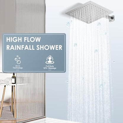 10 Inch Rain Shower Head Chrome - Square Rainfall Shower head All Metal Stainless Steel 304, Ultra Thin Design, Full Body Coverage Bath Shower - color: A-Chrome Polished, size: 10 Inch Square