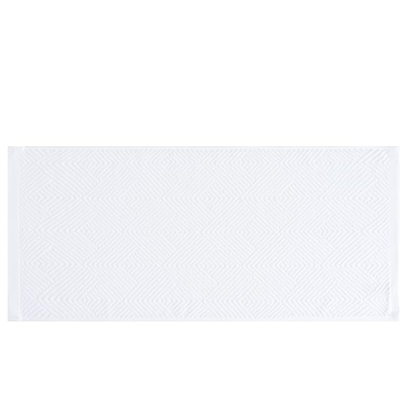 sense gnosis White Hand Towel Set of 2 Terry Striped Weave Pattern Ultra Absorbent Super Soft 100% Cotton Hand Towel for Bathroom 13 X 29 Inch - color: White