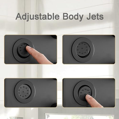 Shower Panel Tower System with Rainfall Shower Head | 5 Body Jets and Handheld Shower Head Modern Massage Shower System Matte Black by Homevacious - color: Matte Black, style: Standard Shower Panel