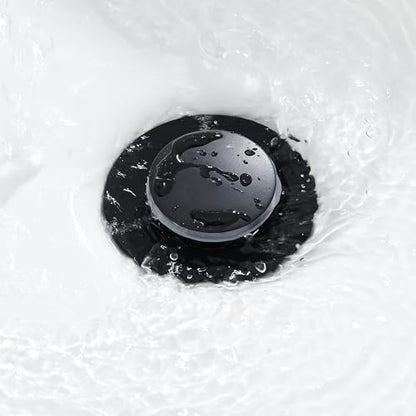 Pop up Sink Drain Stopper for Bathroom Vessel Vanity Sink Art Basin Matte Black, Small Cap Without Overflow, Metal Pop-up Drain Strainer with Detachable Basket Stopper (Pack of 2) - color: Matte Black, size: Without Overflow (Pack of 2)