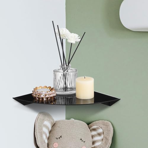 ABOOFAN Acrylic Shower Shelf Wall Mounted Corner Organizer for Bathroom Waterproof 2-Piece Set with Soap Holder for Shampoo and Bathroom Storage