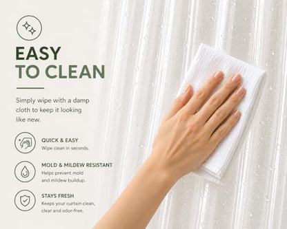 Clear Shower Curtain, 72x72 | Odorless Plastic with Magnets, Washable Long Bathroom Curtain, Premium PEVA Waterproof, Rust-Proof