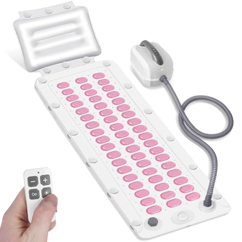 Crossing King Bubble Bath Mat, Bubble Bath Mat Tub Spa Massager, Pink | for Smooth Bathtub, Non-Slip, 6-Speed Bubbles, with Pillow, Machine and Remote, for Home Spa Experience, 45*17in - color: Pink