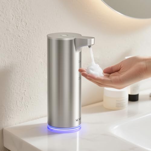 Automatic Foaming Soap Dispenser Touchless, 0.2s Fast Sensor, USB-C Rechargeable, Smudge-Resistant Stainless Steel, Hand Soap Dispenser for Bathroom, Kitchen, Hotel, Silver - color: Stainless Steel (Sliver)