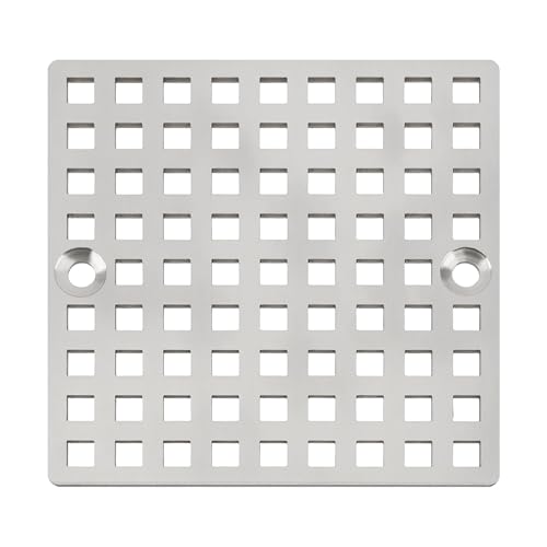 4" Shower Drain Cover Brushed 304 Stainless Steel Square Shower Drain Strainer Grid for Bathroom Floor Kitchen and More