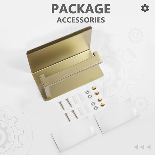 LANC Gold Toilet Paper Holder with Shelf, Toilet Paper Roll Holder with Phone Shelf for Bathroom Wall Mounted, 304 Stainless Steel Toilet Tissue Holder, Brushed Gold, A8367BG - color: Brushed Gold, size: Right