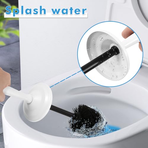 White Toilet Brush and Holder Set，Toilet Bowl Brush and Holder | Heavy Duty Toilet Brush for Bathroom, Stainless Steel Toilet Cleaner Brush,Deep Cleaning,Space Saving,Covered Brush - color: White
