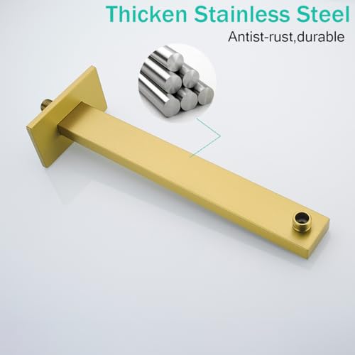 16 Inch Shower Arm with Flange,Stainless Steel Extension Extender Pipe for Fixed Rain Shower Head,Extra Long High Rise Shower Head Extension Arm,Champagne Bronze,SE-91118-16CB - color: Champagne Bronze(91118)