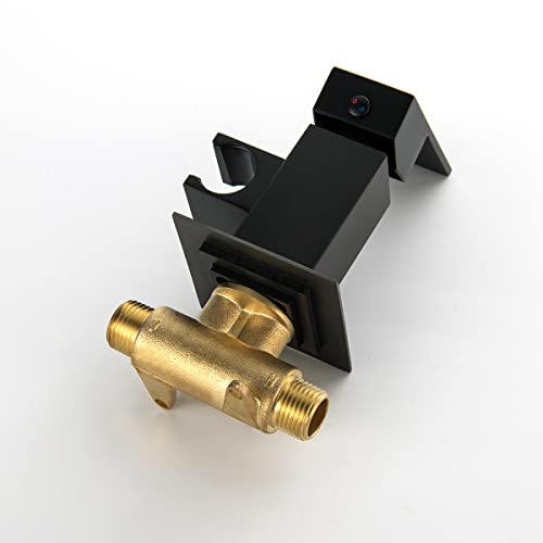 Handheld Bidet Sprayer Head Hot and Cold Mixing Kit Set Black Brass | Warm Water Value Mixer, Modern Square Design, Concealed Bidet Hand Held Sprayer Shattaf Bathroom Attachment For Toilet - color: Matte Black