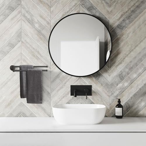 BGL Swivel Towel Bar for Bathroom Matte Black,Swing Out Double Towel Bar 2-Arm Kitchen Wall Mounted Towel Hanger Holder for Bathroom Organizer - color: Matte Black
