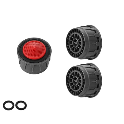 JQK Faucet Areator, 2.2 GPM Flow Retrictor Insert Faucet Aerators Replacement Parts Bathroom 3 Pack, FA2-P3 - color: Red-2.2 gpm