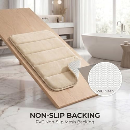 Bathroom Rugs Set 3 Piece, Memory Foam Bath Rugs, Non Slip Washable Bathroom Rug Set, Extra Soft Absorbent Bath Mats with U-Shaped Toilet Rug, Camel - color: Camel
