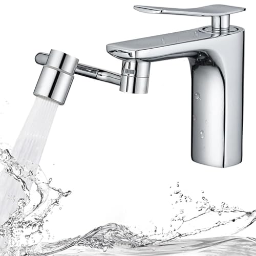1440° Rotatable Faucet Aerator Extension, 2 Modes Universal Sink Faucet for Splash Reduction, 1080° Rotating Multifunctional U shaped faucet extender for Bathroom Sink Kitchen