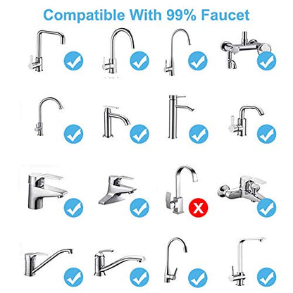 Faucet Sprayer Attachment, Rotate Swivel Water Saving Tap Aerator, Kitchen Faucet Head Replacement, 3 Mode Adjustable Faucet Extender for Kitchen, Bathroom
