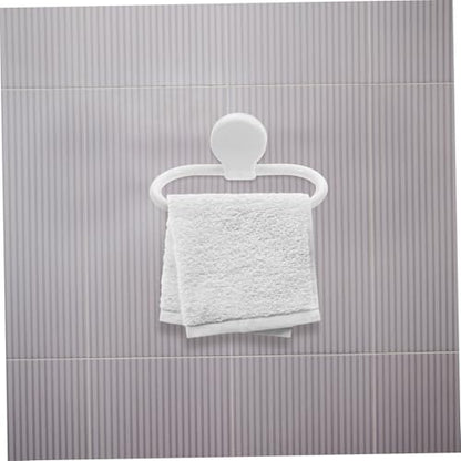 Cabilock 2pcs Self-Adhesive Towel Rings for Space Saving Storage Bathroom and Kitchen No Drill Needed Easy Installation Modern Design for Hand Towels and Kitchen