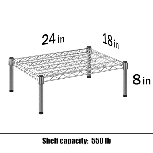 18" Deep x 24" Wide x 8" Height 1-Tier Wire Shelving Kit | NSF Commercial Storage Rack Unit - size: 18" Deep x 24" Wide