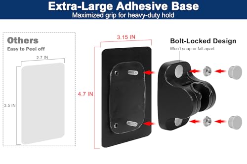 NearMoon Self Adhesive Shower Head Holder-Adjustable Handheld Shower Holder NO Drilling Wall Mount Waterproof (1 Pack, Matte Black) - style: Matte Black