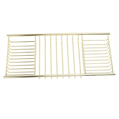 Yctze Stainless Steel Bathtub Tray, Adjustable Shower Tub Caddy with Extendable Sides & Removable Book Holder for Bathroom Accessories (Gold) - color: Gold