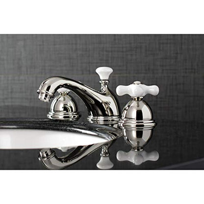 Kingston Brass KS3966PX Restoration Widespread Bathroom Faucet, Polished Nickel, 6.5 x 3.5 x 3.06 - color: Polished Nickel