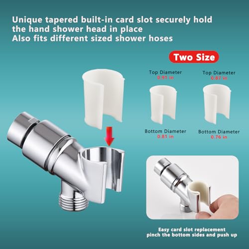 All Metal Handheld Shower Head Holder - Adjustable Shower Rod Holder with Brass Pivot Ball - Handheld Shower Head Holder - Shower Hose Holder for attaching Shower arm to Shower Hose, Chrome… - color: Handheld