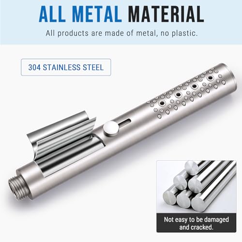 G-Promise All Metal Round 3 Function Handheld Shower Head(Brushed Nickel) | All Metal Construction, 3 Function Modes with Massage, Modern Look, Push Switch, Easy Installation - color: Brushed Nickel, style: Round
