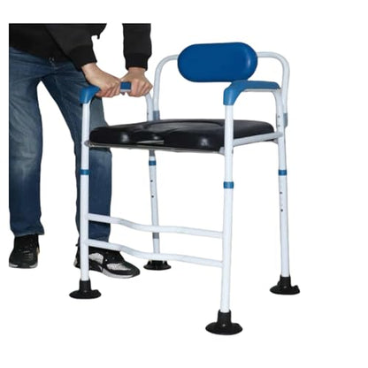 Toilet Safety Rails,Bathroom Toilet Safety Frame,Freestanding Toilet Safety Rail with Padded Handles Fits Most Toilets