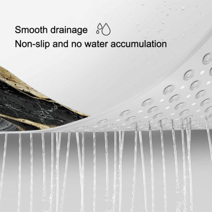 LNOND Marble Bath Tub Mat Non Slip, Extra Long 40 X 16 Inch Anti Slip Mat for Bathtub, Black Gold Luxury Marble Shower Mat with Drain Holes and Suction Cups, Machine Washable - color: Blue White Gold
