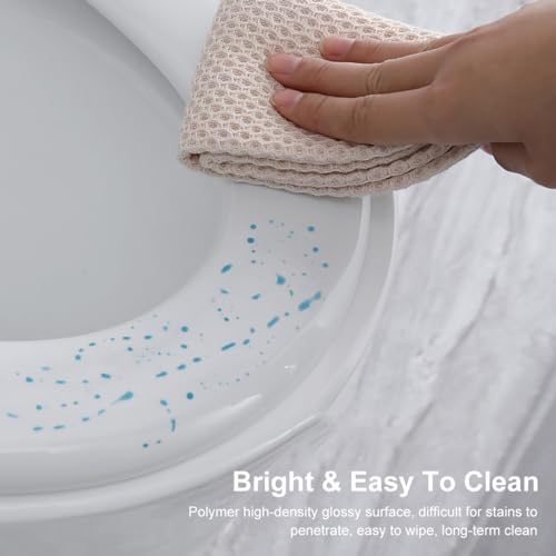 Soft Close White Elongated Toilet Seat - Quiet Slam PP Cover with Quick Release Hinge, Easy to Install & Clean, Scratch Resistant Design - size: V Shape