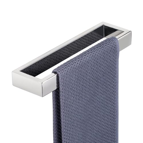 Sayayo Polished Chrome Towel Bar for Bathroom, 10 Inch Hand Towel Holder Wall Mount Square Towel Ring SUS304 Stainless Steel Towel Rack - color: Chrome, size: 10 INCH
