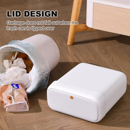 funest Bathroom Small Trash Can with Lid,10L / 2.7 Gallon Slim Garbage Bin Wastebasket with Press Top Lid for Bedroom,Rv,Office,Kitchen,Craft Room - size: 1 Pack (2.7 Gallon)