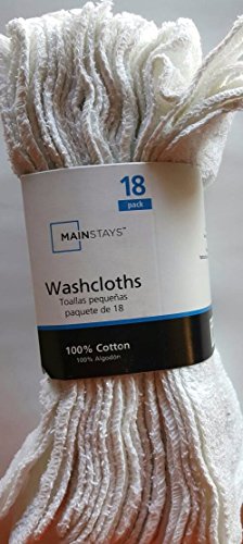 Mainstays 18 Pack Assorted Cotton Terry Thin Washcloths Rags (WWWWW)